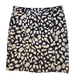 Ann Taylor Loft Pencil Skirt Size 12, Navy & Cream, 22" length, Cotton Blend
